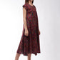 InWeave Abstract A- Line Ikkat Print Dress - Swadesiicart
