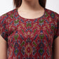 InWeave Abstract A- Line Ikkat Print Dress - Swadesiicart
