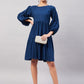 InWeave Teal Blue Flared Dress - Swadesiicart