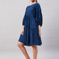 InWeave Teal Blue Flared Dress - Swadesiicart