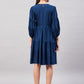 InWeave Teal Blue Flared Dress - Swadesiicart