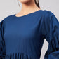 InWeave Teal Blue Flared Dress - Swadesiicart