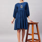 InWeave Teal Blue Flared Dress - Swadesiicart