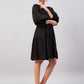 InWeave Solid Black Flared Dress - Swadesiicart
