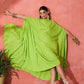 InWeave Lime Green Rayon Cowel Style Kaftan - Swadesiicart