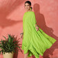 InWeave Lime Green Rayon Cowel Style Kaftan - Swadesiicart