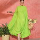 InWeave Lime Green Rayon Cowel Style Kaftan - Swadesiicart
