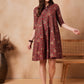 InWeave Rust Scales Printed Flared Dress - Swadesiicart