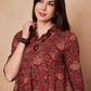InWeave Rust Scales Printed Flared Dress - Swadesiicart