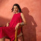 InWeave Red Mirror Work Round Neck W/S Dress - Swadesiicart