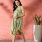 InWeave Pear Green Window Print R Neck Dress - Swadesiicart