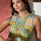 InWeave Pear Green Window Print R Neck Dress - Swadesiicart