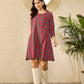 InWeave Red Green Check Dress - Swadesiicart