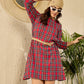 InWeave Red Green Check Dress - Swadesiicart