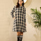 InWeave Black Beige Check Dress - Swadesiicart