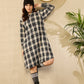 InWeave Black Beige Check Dress - Swadesiicart