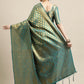 Saree Mall Blue & Gold-Toned Woven Design Zari Silk Blend Banarasi Saree | Swadesiicart