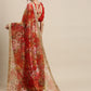 Tikhi Imli Red Floral Organza Saree | Swadesiicart