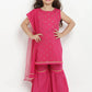 NOZ2TOZ Fuchsia Printed Kurta & Sharara Set with Dupatta For Girls | Swadesiicart