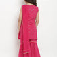 NOZ2TOZ Fuchsia Printed Kurta & Sharara Set with Dupatta For Girls | Swadesiicart