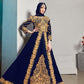 Monjolika Fashion Designer Real Georgette With Embroidered Pakistani Anarkali Suits In Navy Blue Color - Swadesiicart