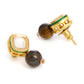 Ruby Raang Brown Tiger Eye Stone Kundan Studs | Swadesiicart