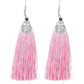 MS Fashion India Muskan Fancy Long Yarn Pink Tassel Earrings | Swadesiicart