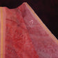 Peachish Orange Colour Abstract Print Semi Chanderi Saree By Gayathri Reddy Designer Studio | Swadesiicart