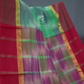 Dual Shades of Sea Green And Maroon Mangalagiri Ikkat Cotton Saree By Gayathri Reddy Designer Studio | Swadesiicart