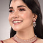 Saraf RS Jewellery Rose Gold-Polished & Red AD & CZ-Studded Contemporary Jewellery Set - Swadesiicart