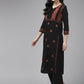 ADA Ethnic Motifs Embroidered Chikankari Cotton Straight Kurta
