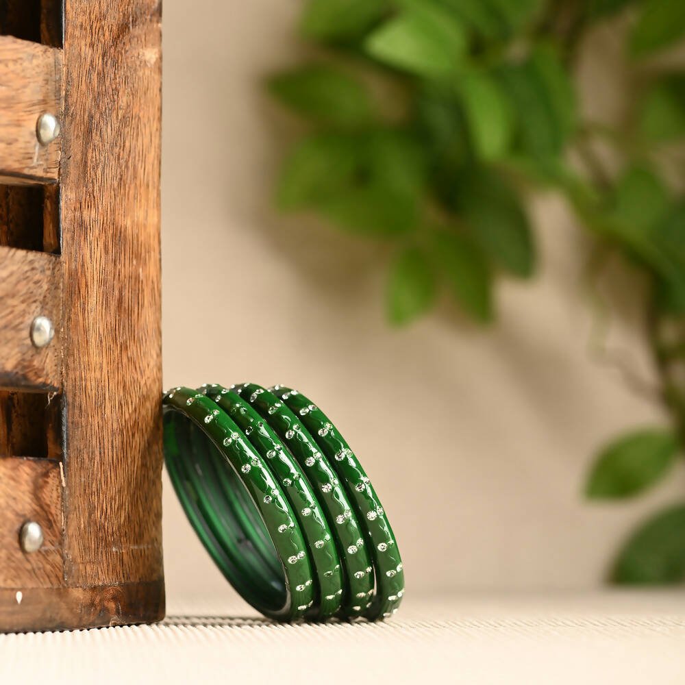 Afast Elegant Bridal & Wedding Party Fashion Bangle/Kada Set, Green, Glass, Pack Of 8 Model No- A37 - Afast Enterprises