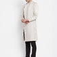 Even Apparels Beige Rayon Men's Sherwani Kurta With Asymetrical Cut | Swadesiicart