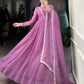 Lorenvalley Lavender Silver Glory Hotfix With Sequins and Thread Embroidery Work Lace Touch Up Gown with Dupatta | Swadesiicart