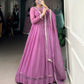 Lorenvalley Lavender Silver Glory Hotfix With Sequins and Thread Embroidery Work Lace Touch Up Gown with Dupatta | Swadesiicart