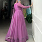 Lorenvalley Lavender Silver Glory Hotfix With Sequins and Thread Embroidery Work Lace Touch Up Gown with Dupatta | Swadesiicart