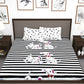 Story@home White & Black Cartoon Characters King Bedsheet with 2 Pillow Covers - Swadesiicart