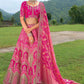 Monjolika Fashion Designer Silk Rani Pink Color Bridal Wear Khatli Work Readymade Lehenga Choli - Swadesiicart