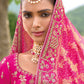 Monjolika Fashion Designer Silk Rani Pink Color Bridal Wear Khatli Work Readymade Lehenga Choli - Swadesiicart