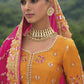 Monjolika Fashion Designer Silk Orange Color Bridal Wear Khatli Work Readymade Lehenga Choli - Swadesiicart