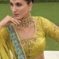 Monjolika Fashion Designer Silk Parrot Green Color Bridal Wear Khatli Work Readymade Lehenga Choli - Swadesiicart