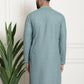 Sojanya Woven Design Mandarin Collar Straight Cotton Kurta | Swadesiicart