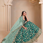 Monjolika Fashion Teal Embroidered Art Silk Designer Lehenga Choli - Swadesiicart