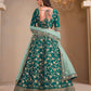 Monjolika Fashion Teal Embroidered Art Silk Designer Lehenga Choli - Swadesiicart
