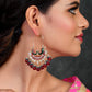 Shoshaa Women Maroon Contemporary Chandbalis Earrings | Swadesiicart
