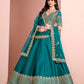 Monjolika Fashion Teal Embroidered Art Silk Designer Lehenga Choli - Swadesiicart