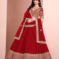Monjolika Fashion Red Embroidered Art Silk Designer Lehenga Choli - Swadesiicart