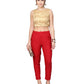 Juniper Women Red Cotton Flex Solid Slim Fit Pant/Slim Pant | Swadesiicart