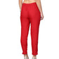 Juniper Women Red Cotton Flex Solid Slim Fit Pant/Slim Pant | Swadesiicart