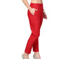 Juniper Women Red Cotton Flex Solid Slim Fit Pant/Slim Pant | Swadesiicart